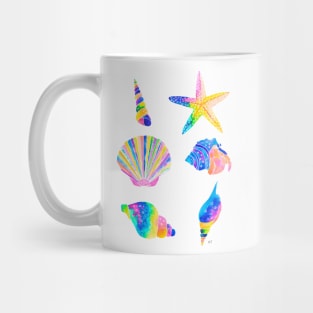 Seashells Pattern - Bright Rainbow Mug